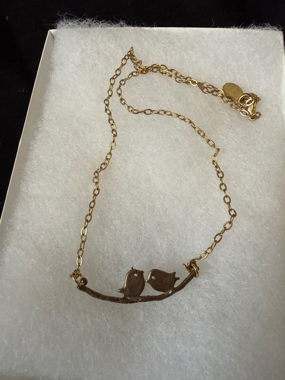 Gold Tone Two Bird Pendant Necklace - Women's Jewelry